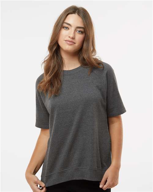 Women's French Terry Short Sleeve Crewneck Pullover