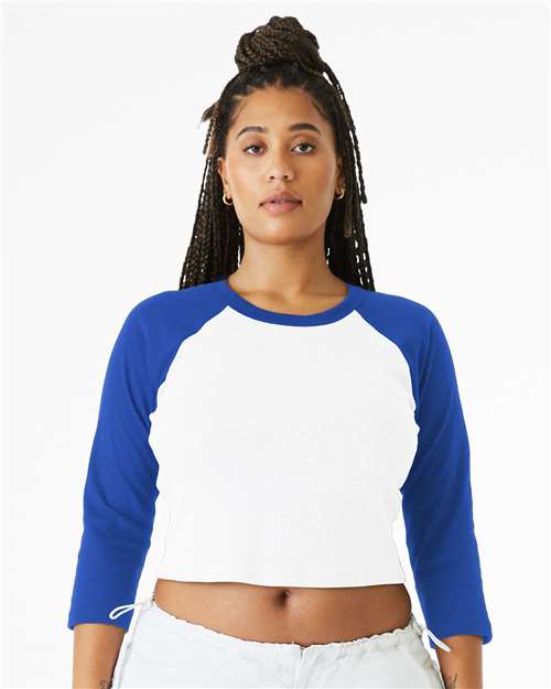 Women's Micro Rib Three-Quarter Raglan Sleeve Baby Tee