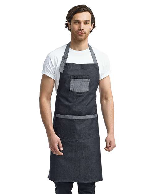 Artisan Collection by Reprime Domain Contrast Denim Bib Apron RP127