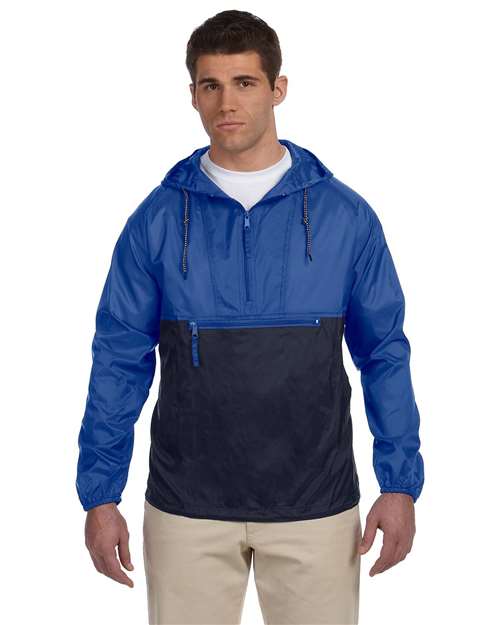 Harriton Unisex Packable Hooded Nylon Jacket M750