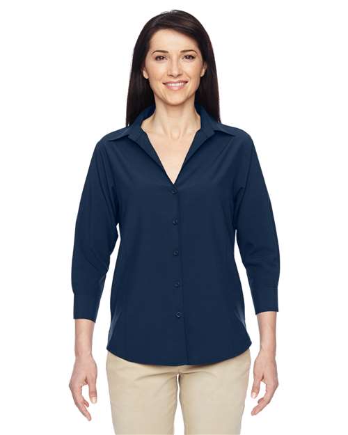 Harriton Women's Paradise Three-Quarter Pullover Sleeve Performance Shirt M610W