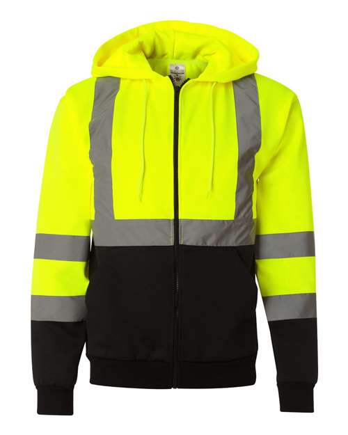 Kishigo Unisex Hi-Vis Full-Zip Hooded Sweatshirt JS102-103