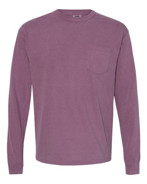 Comfort Colors Unisex Garment-Dyed Heavyweight Long Sleeve Pocket T-Shirt 4410