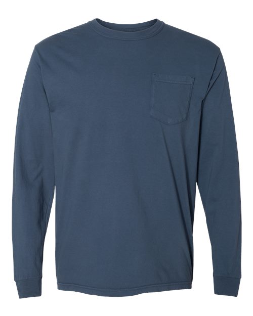 Unisex Garment-Dyed Heavyweight Long Sleeve Pocket T-Shirt