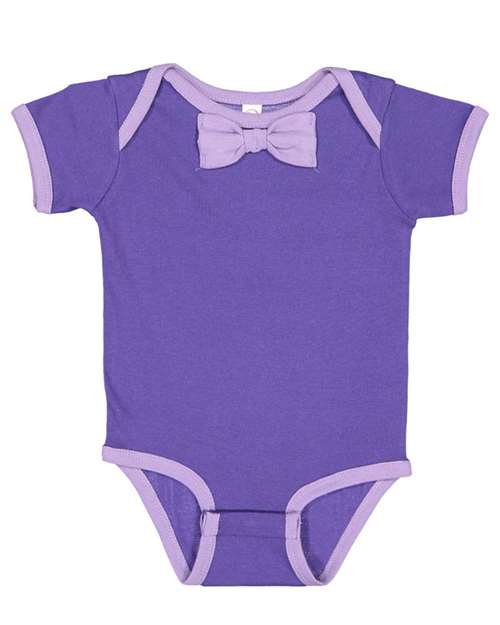 Infant Baby Rib Bow Tie Bodysuit