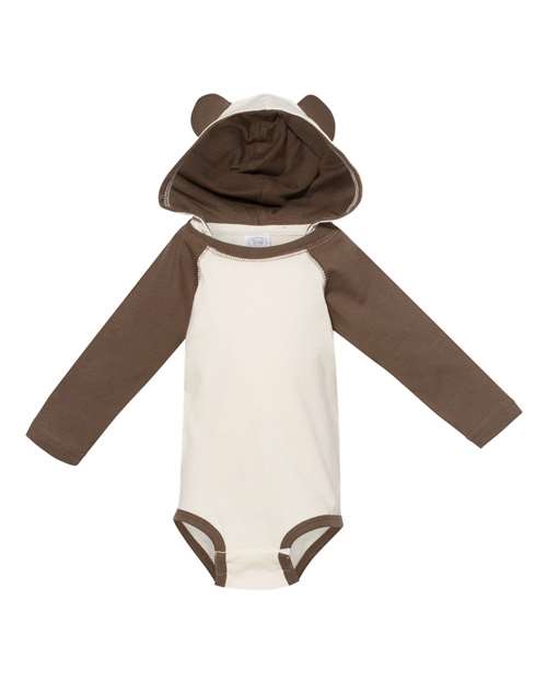 Infant Fine Jersey Character Hooded Long Sleeve Bodysuit with Ears