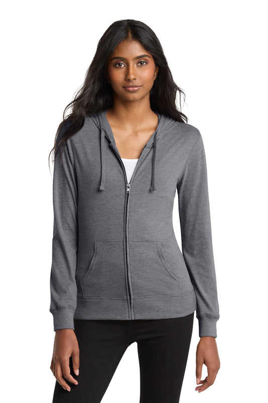 District ® Women's Fitted Jersey Full-Zip Hoodie. DT2100