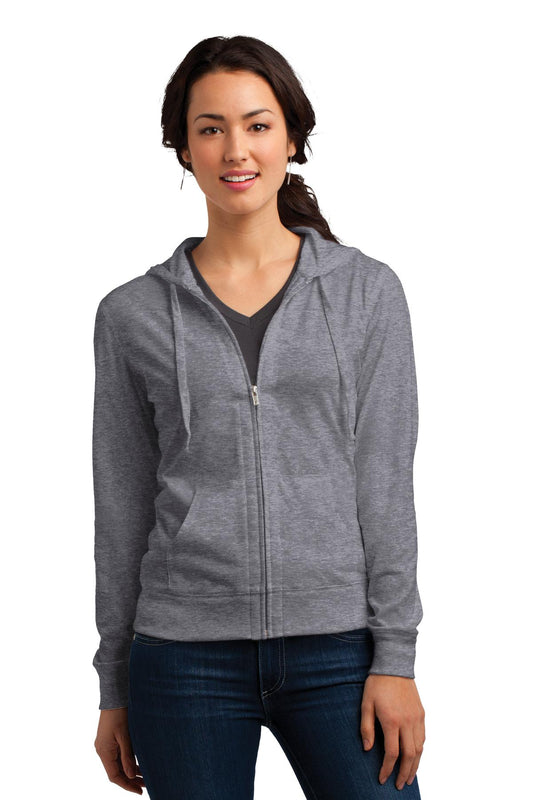 District ® Women's Fitted Jersey Full-Zip Hoodie. DT2100