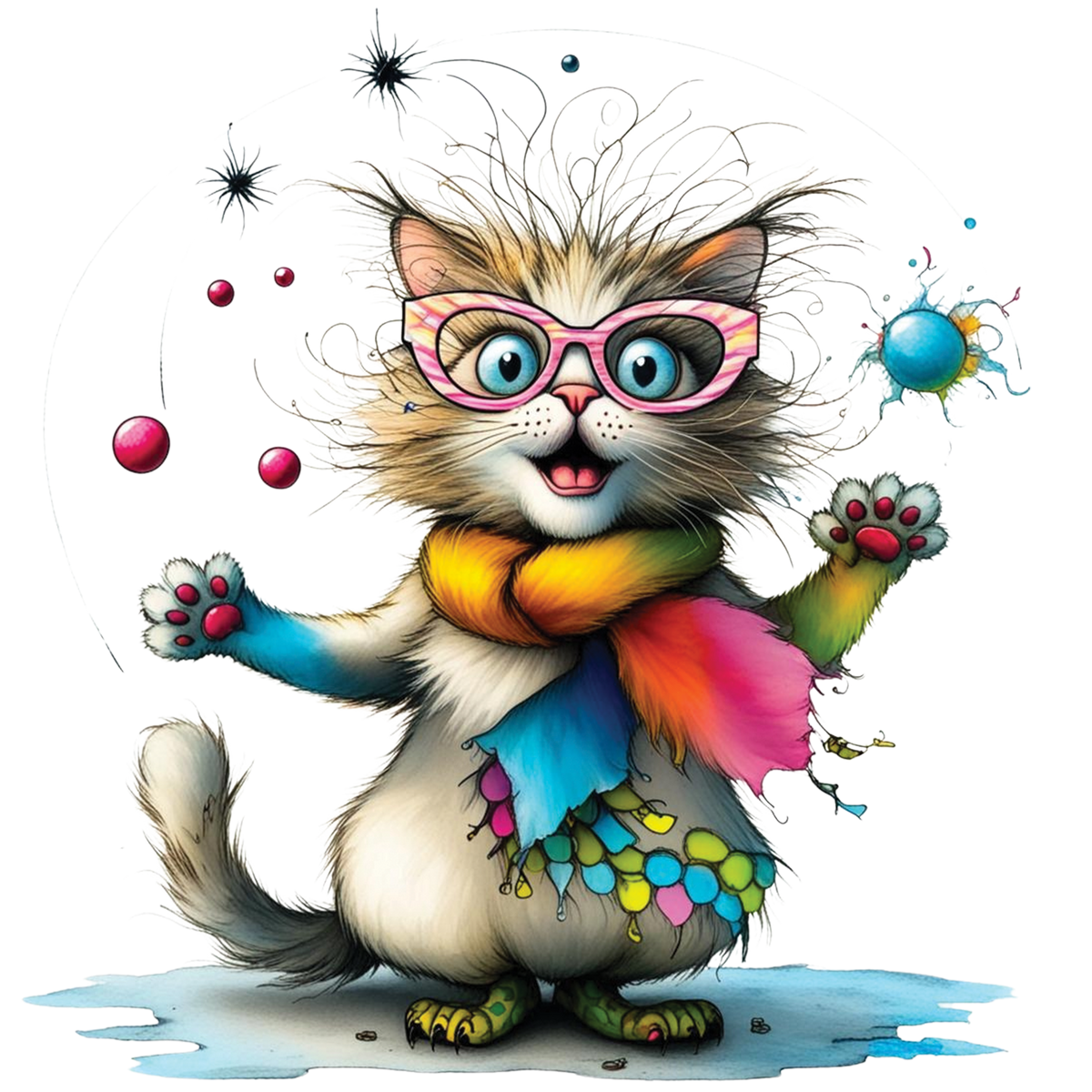 Funny Quirky Cat 01