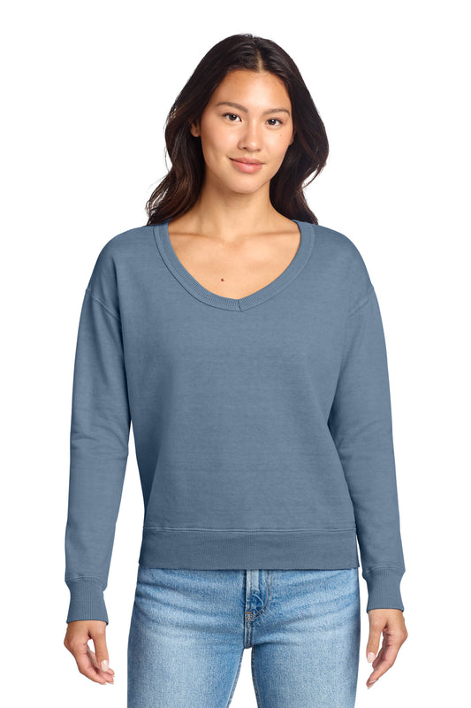 Port & Co ™ Women's Beach Wash ® Garment-Dyed V-Neck Sweatshirt LPC098V