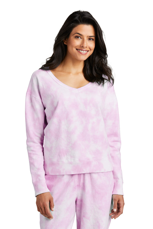 Port & Co ™ Women's Beach Wash ® Cloud Tie-Dye V-Neck Sweatshirt LPC140V