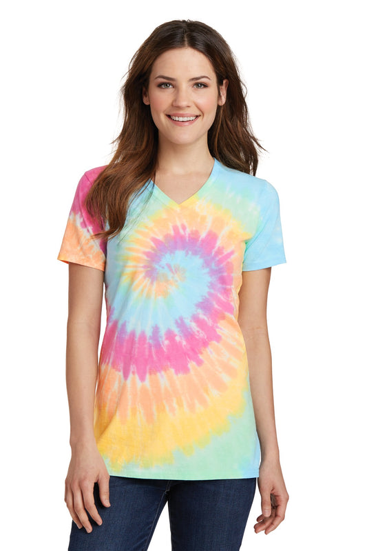 Port & Co ™ Women's Tie-Dye V-Neck Tee. LPC147V