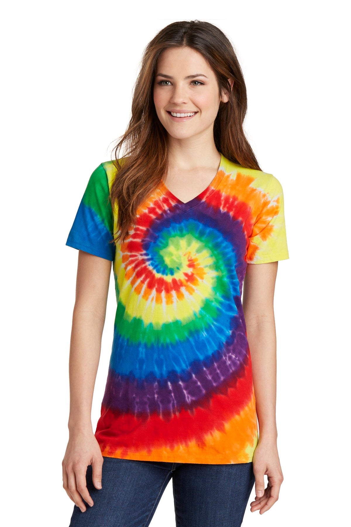 Port & Co ™ Women's Tie-Dye V-Neck Tee. LPC147V