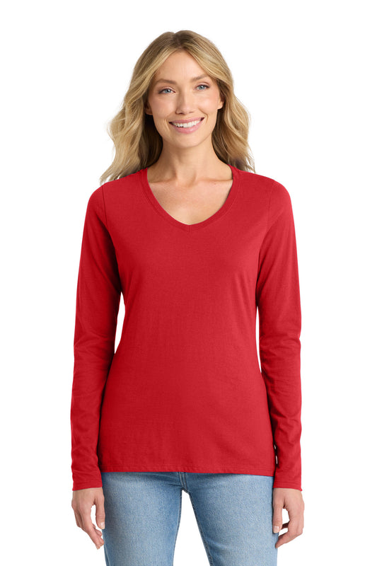 Port & Co ™ Women's Long Sleeve Fan Favorite V-Neck Tee. LPC450VLS
