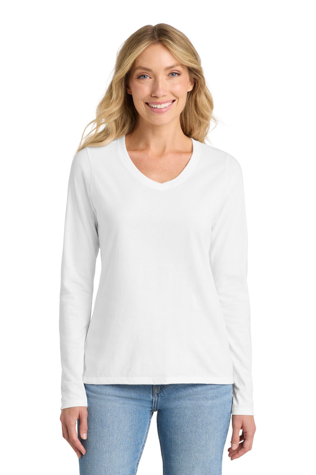 Port & Co ™ Women's Long Sleeve Fan Favorite V-Neck Tee. LPC450VLS