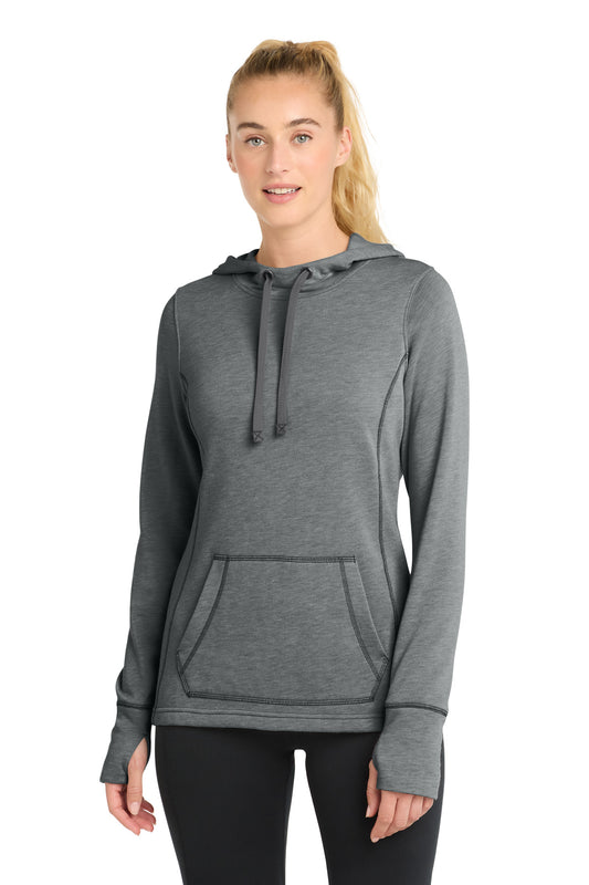 Sport-Tek ® Women's PosiCharge ® Tri-Blend Wicking Fleece Hooded Pullover. LST296