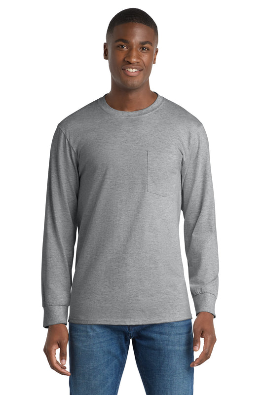 Port & Co ™ Tall Long Sleeve Essential Pocket Tee. PC61LSPT