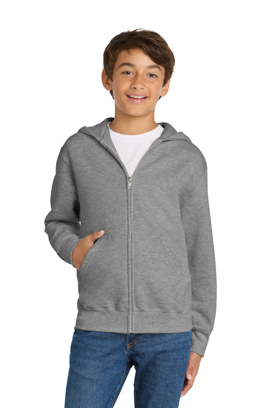 Port & Co ™ Youth Core Fleece Full-Zip Hooded Sweatshirt. PC90YZH