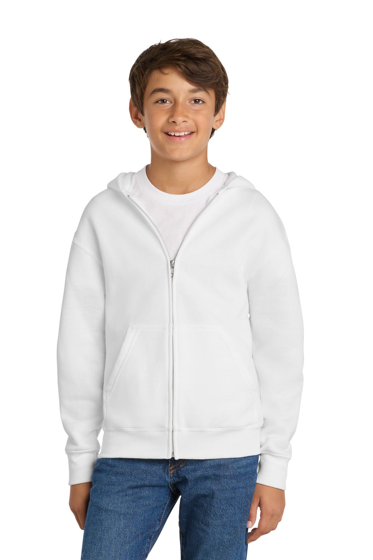 Port & Co ™ Youth Core Fleece Full-Zip Hooded Sweatshirt. PC90YZH