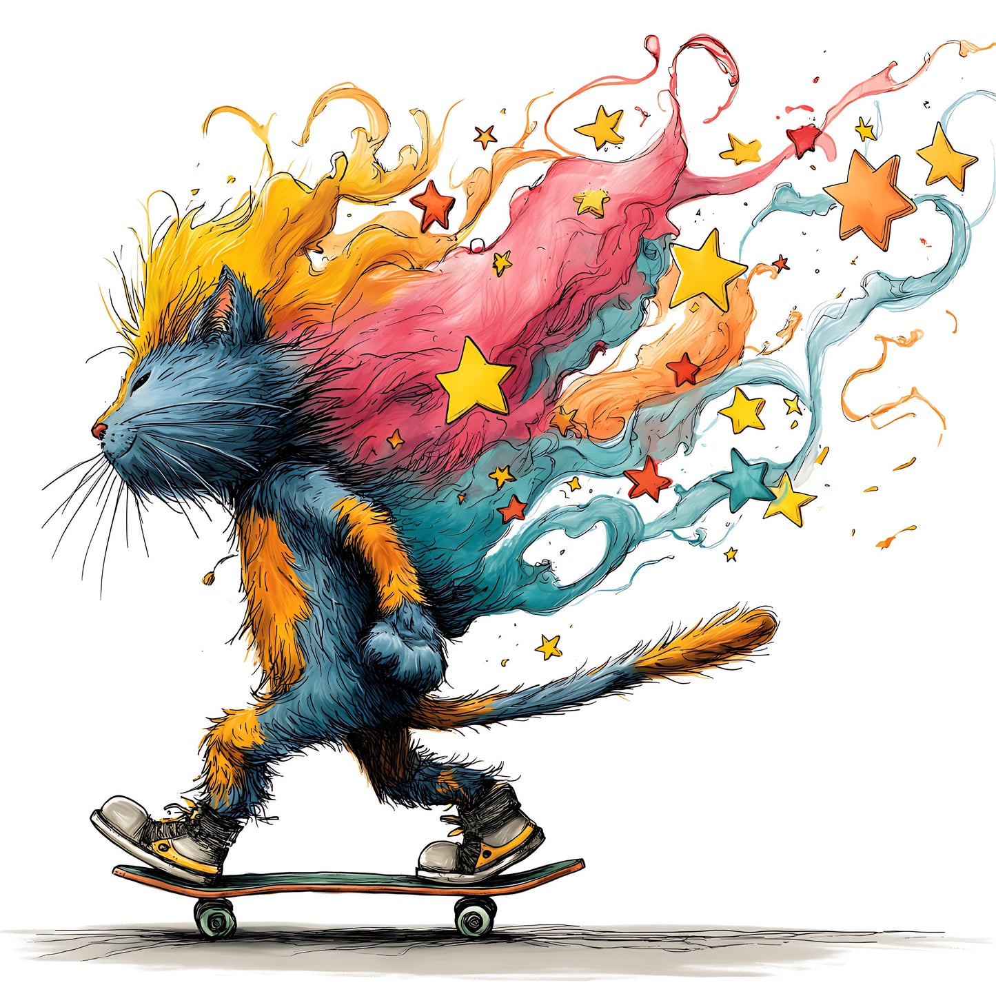 Skateboarding Cat 10
