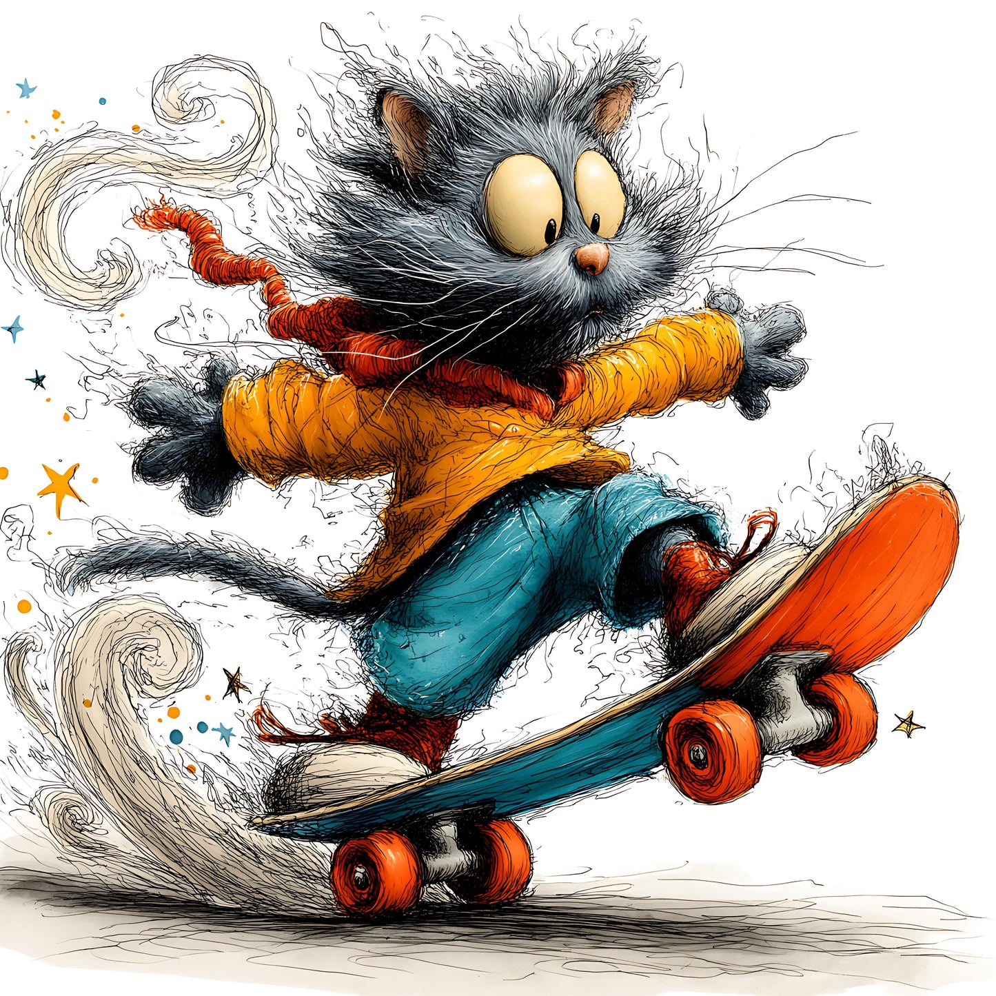 Skateboarding Cat 11