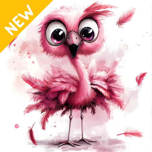 Badged - Pink Quirky Flamingo 08