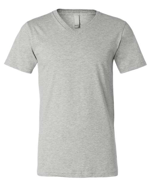 Unisex Heather CVC V-Neck Tee - Athletic Heather