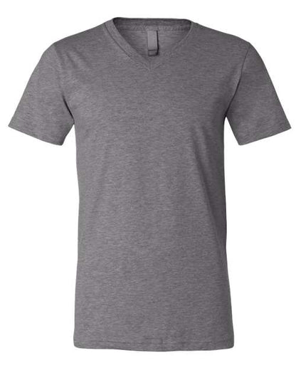 Unisex Heather CVC V-Neck Tee - Athletic Heather