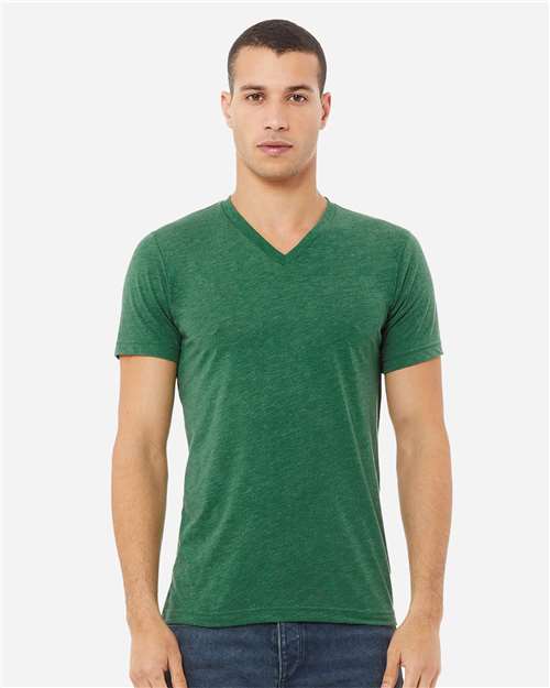 Unisex Heather CVC V-Neck Tee - Athletic Heather