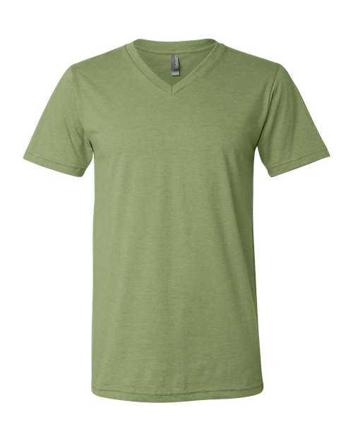 Unisex Heather CVC V-Neck Tee - Athletic Heather