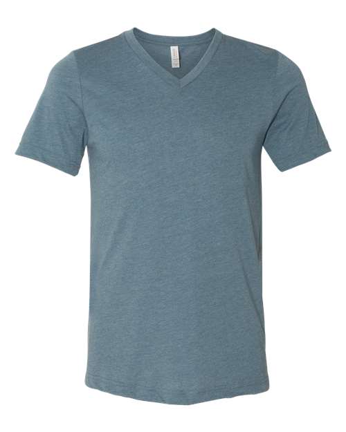 Unisex Heather CVC V-Neck Tee - Athletic Heather