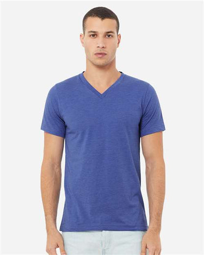 Unisex Heather CVC V-Neck Tee - Athletic Heather