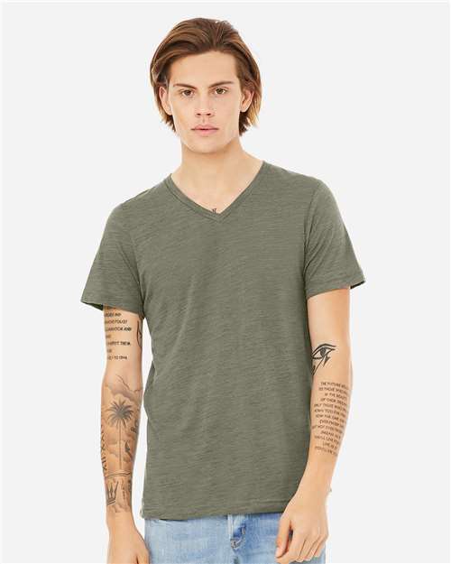 BELLA + CANVAS Unisex Textured Jersey V-Neck Tee 3655