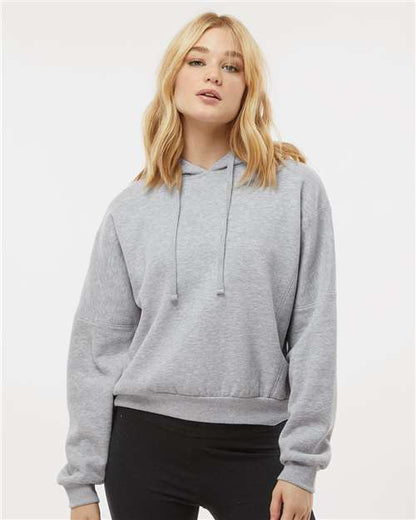 Women's Sueded Fleece Crop Hooded Sweatshirt