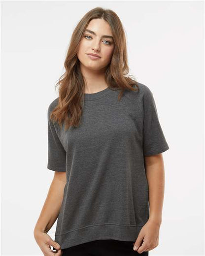 Women's French Terry Short Sleeve Crewneck Pullover