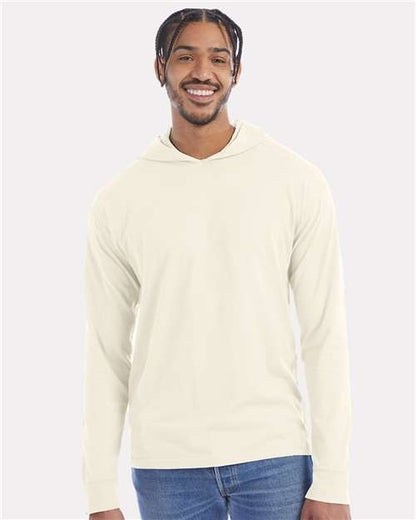 Unisex Garment-Dyed Jersey Hooded Long Sleeve T-Shirt