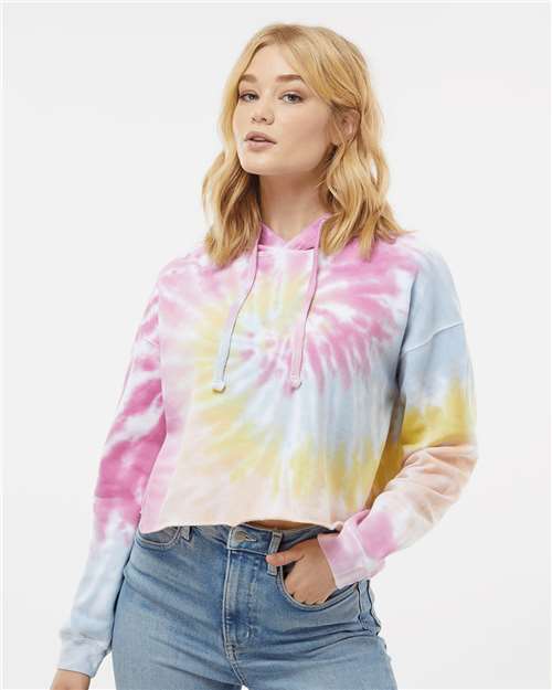 Women's Tie-Dyed Crop Hooded Sweatshirt