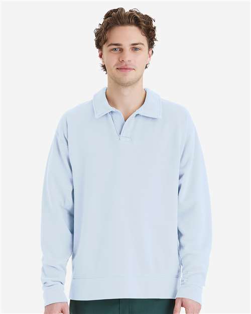 ComfortWash by Hanes Unisex Garment-Dyed Polo Collar Sweatshirt GDH490
