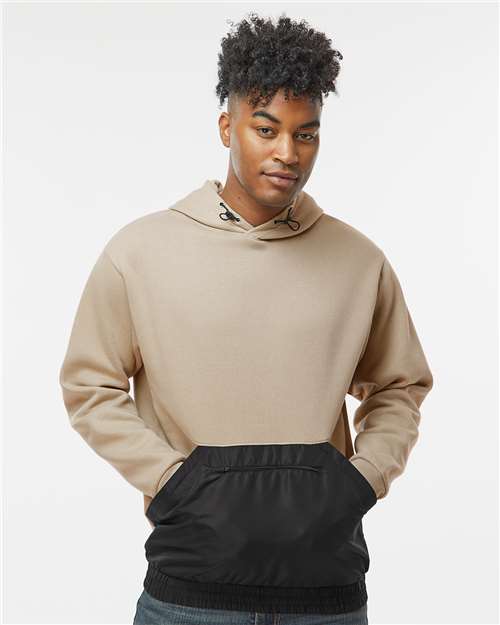 Mixed Media Hooded Sweatshirt