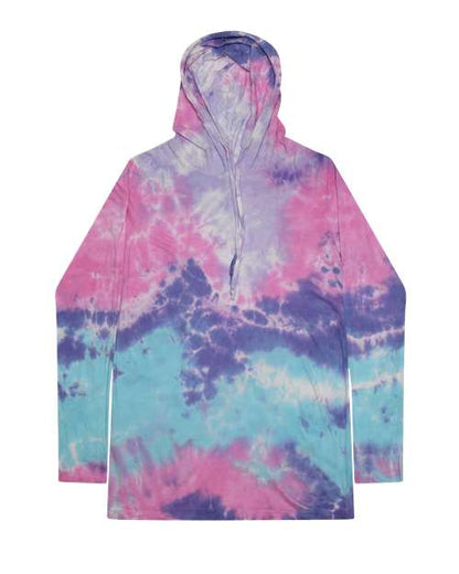 Unisex Tie-Dyed Hooded Long Sleeve T-Shirt