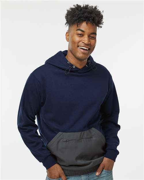 Mixed Media Hooded Sweatshirt