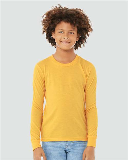 BELLA + CANVAS Youth Heather CVC Long Sleeve Tee 3501YCVC