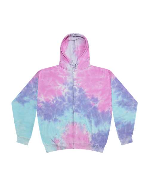 Unisex Tie-Dyed Full-Zip Hooded Sweatshirt