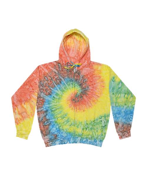 Unisex Tie-Dyed Full-Zip Hooded Sweatshirt