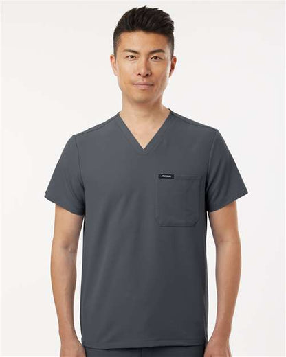 Jaanuu Men's Holmes Everyday 1-Pocket Scrub V-Neck Top M10001