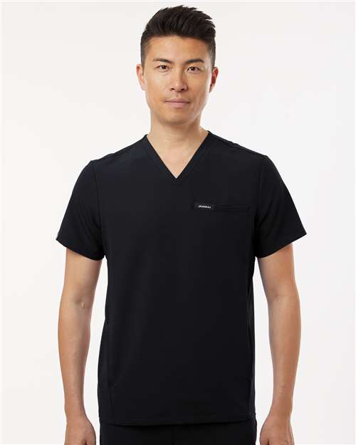 Jaanuu Men's Platt 3-Pocket Scrub V-Neck Top M10002
