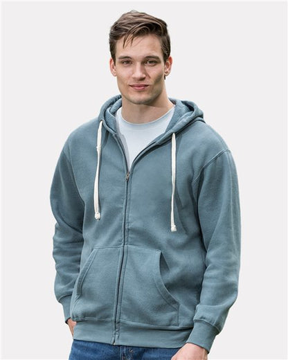 Unisex Vintage Fleece Full-Zip Hooded Sweatshirt