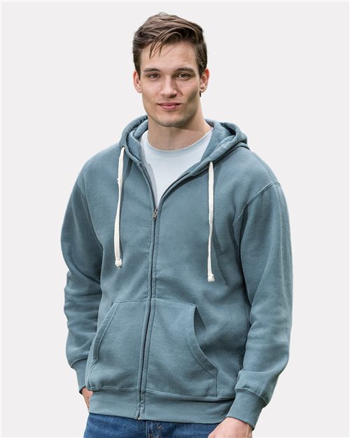 Unisex Vintage Fleece Full-Zip Hooded Sweatshirt