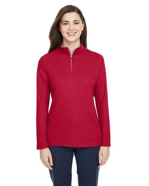 CORE365 Women's Fusion ChromaSoft™ Pique Quarter-Zip Pullover CE405W