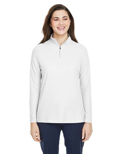 CORE365 Women's Fusion ChromaSoft™ Pique Quarter-Zip Pullover CE405W